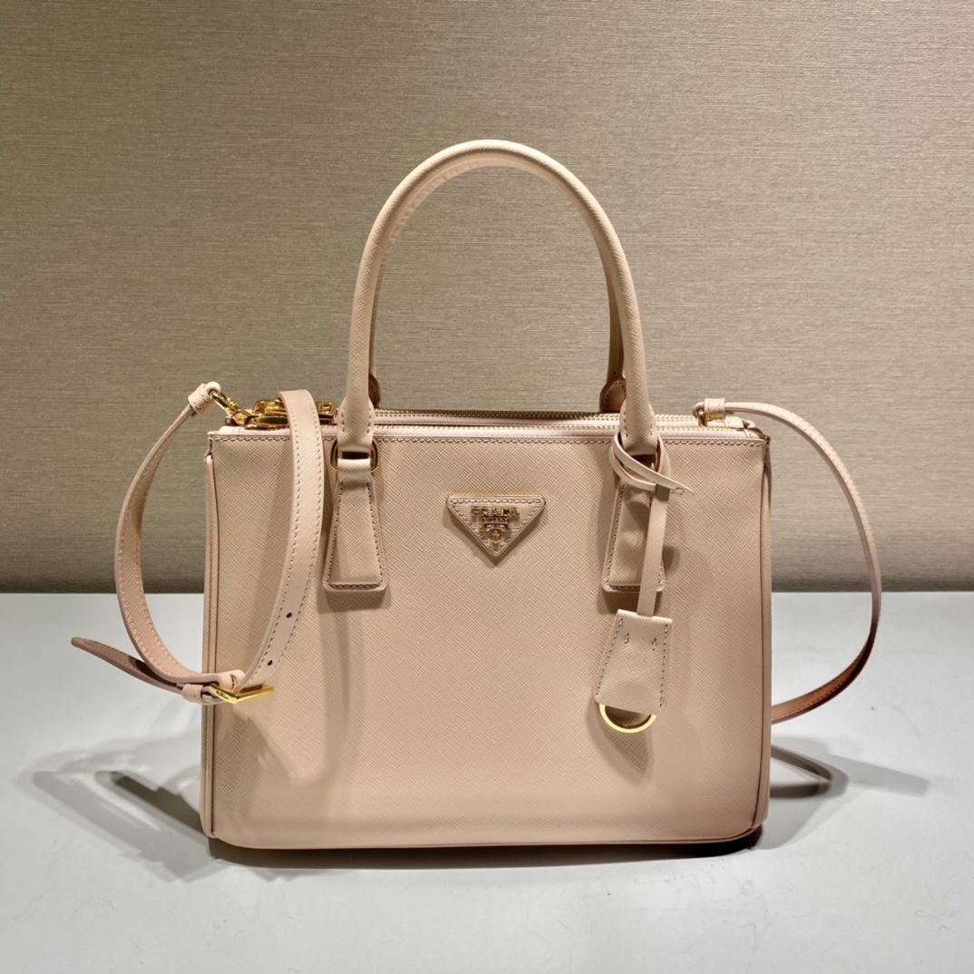 Prada Medium Galleria Saffiano Leather Bag Tote Shoulder Bag Powder Pink 1BA863